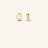 Milly Emerald Cut Diamond Solitaire Earrings