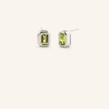 Milly Emerald Cut Peridot Solitaire Earrings
