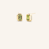 Milly Emerald Cut Peridot Solitaire Earrings