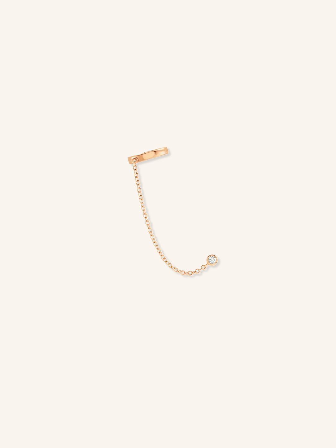 Diamond Single Ear Cuff with Chain