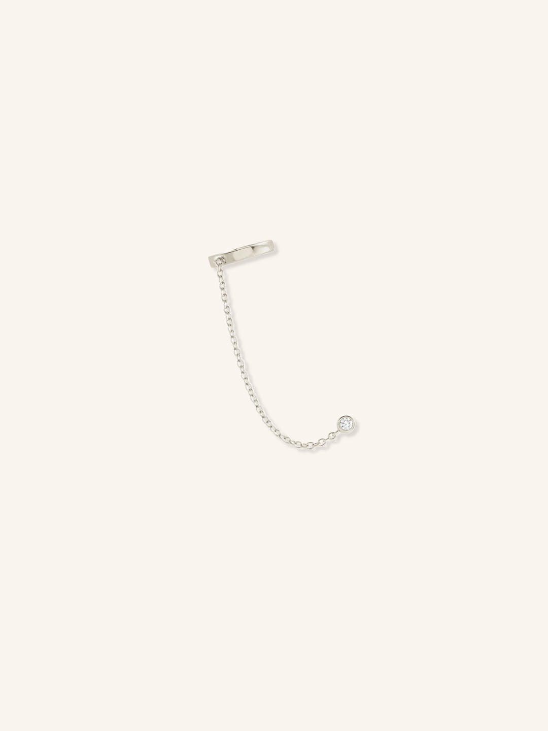 Diamond Single Ear Cuff with Chain