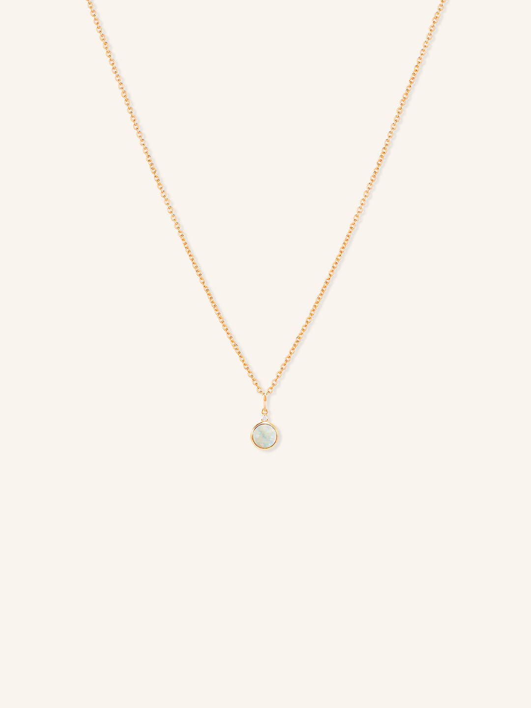 Joyce Round Opal Diamond Necklace