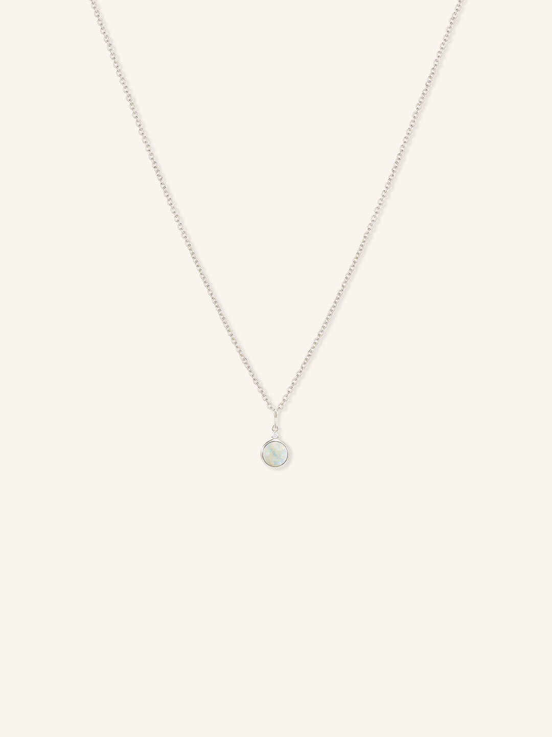 Joyce Round Opal Diamond Necklace