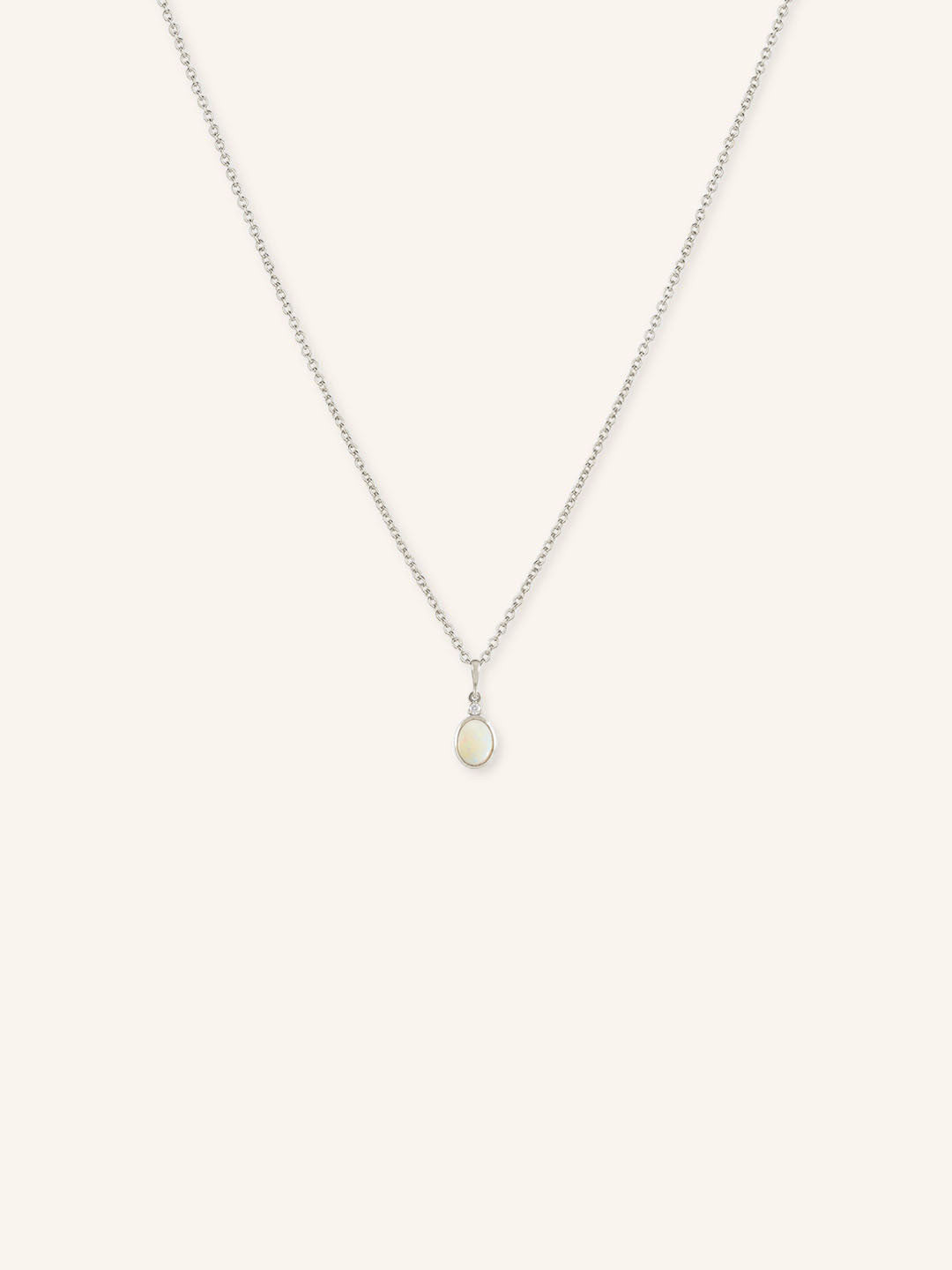 Joyce Oval Opal Diamond Necklace