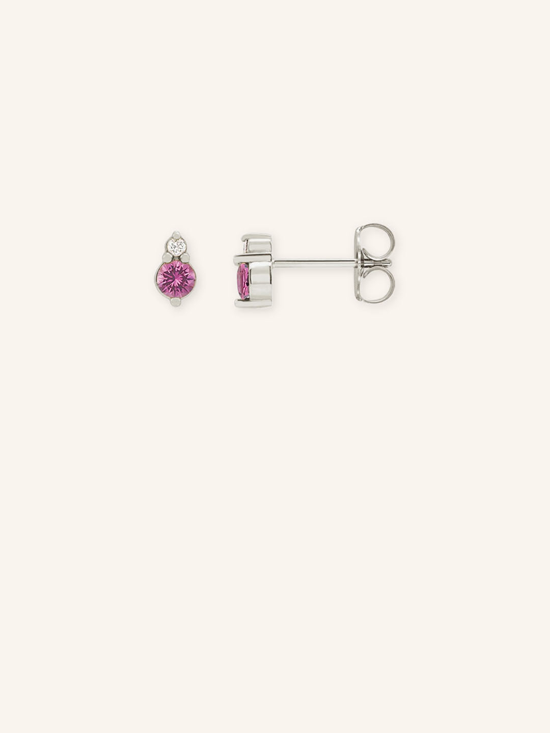 Mayers Post Pink Sapphire Diamond Earrings