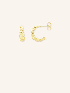 Rope Dome Gold Hoop Earrings