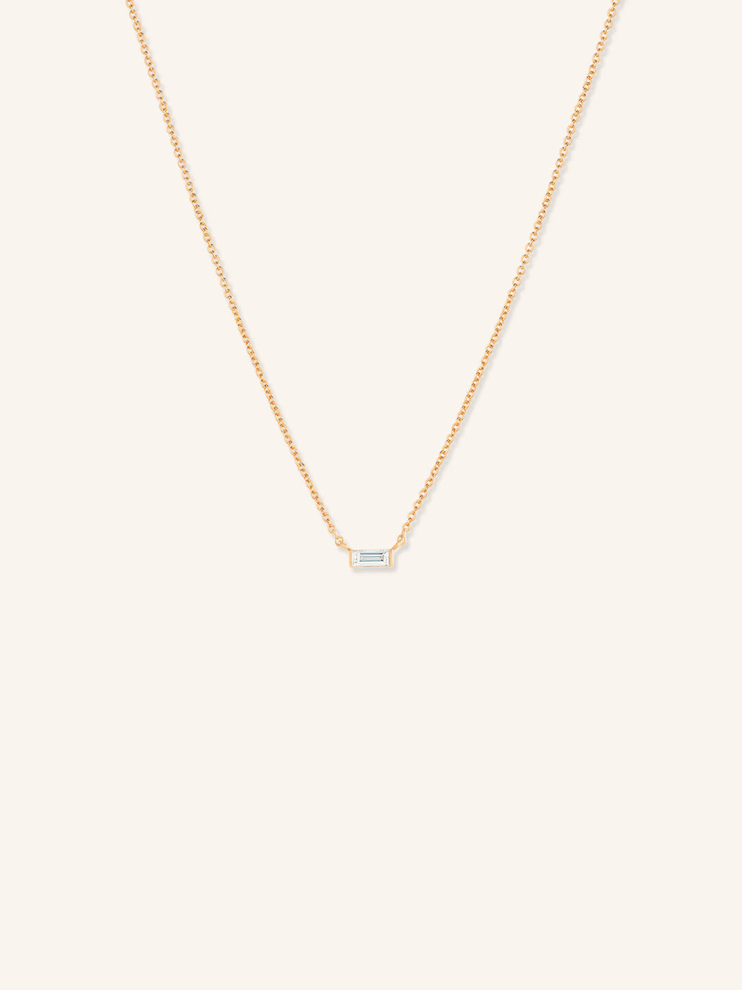 Solitaire Channel-Set Baguette Diamond Necklace