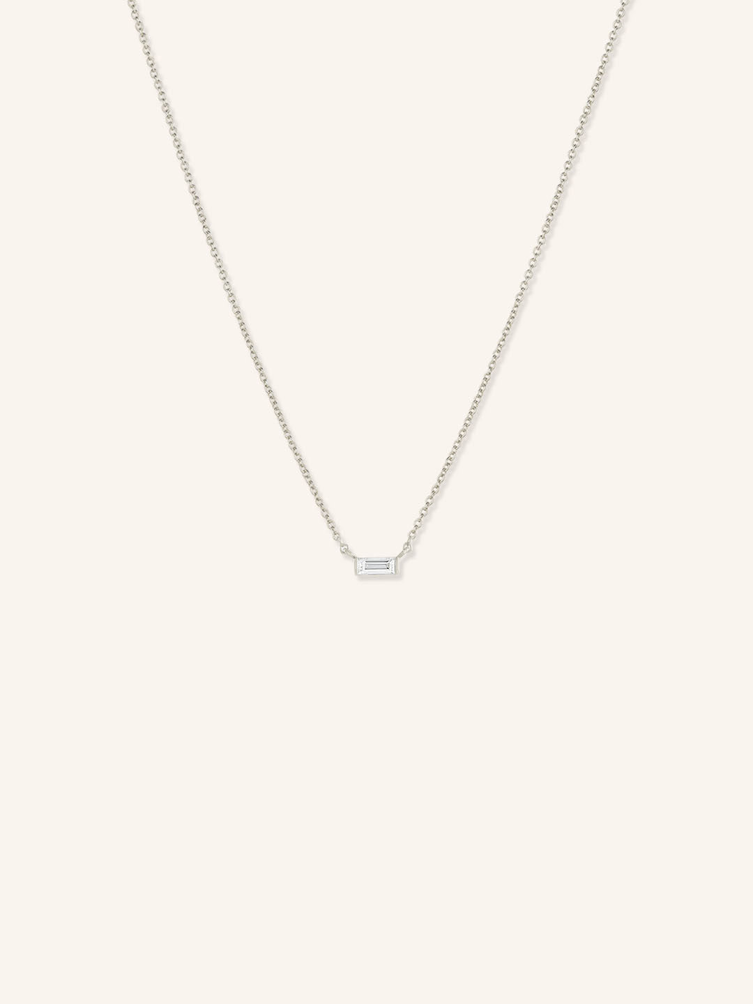 Solitaire Channel-Set Baguette Diamond Necklace