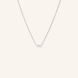 Solitaire Channel-Set Baguette Diamond Necklace