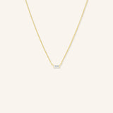 Solitaire Channel-Set Baguette Diamond Necklace