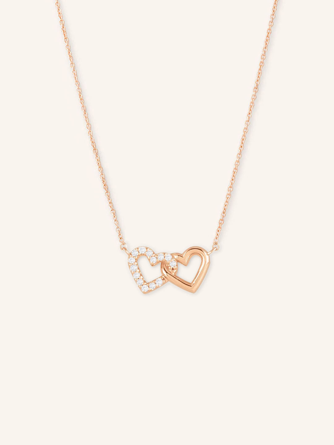 Dover Main Petite Double Interlocking Heart Necklace