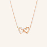 Dover Main Petite Double Interlocking Heart Necklace