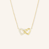 Dover Main Petite Double Interlocking Heart Necklace