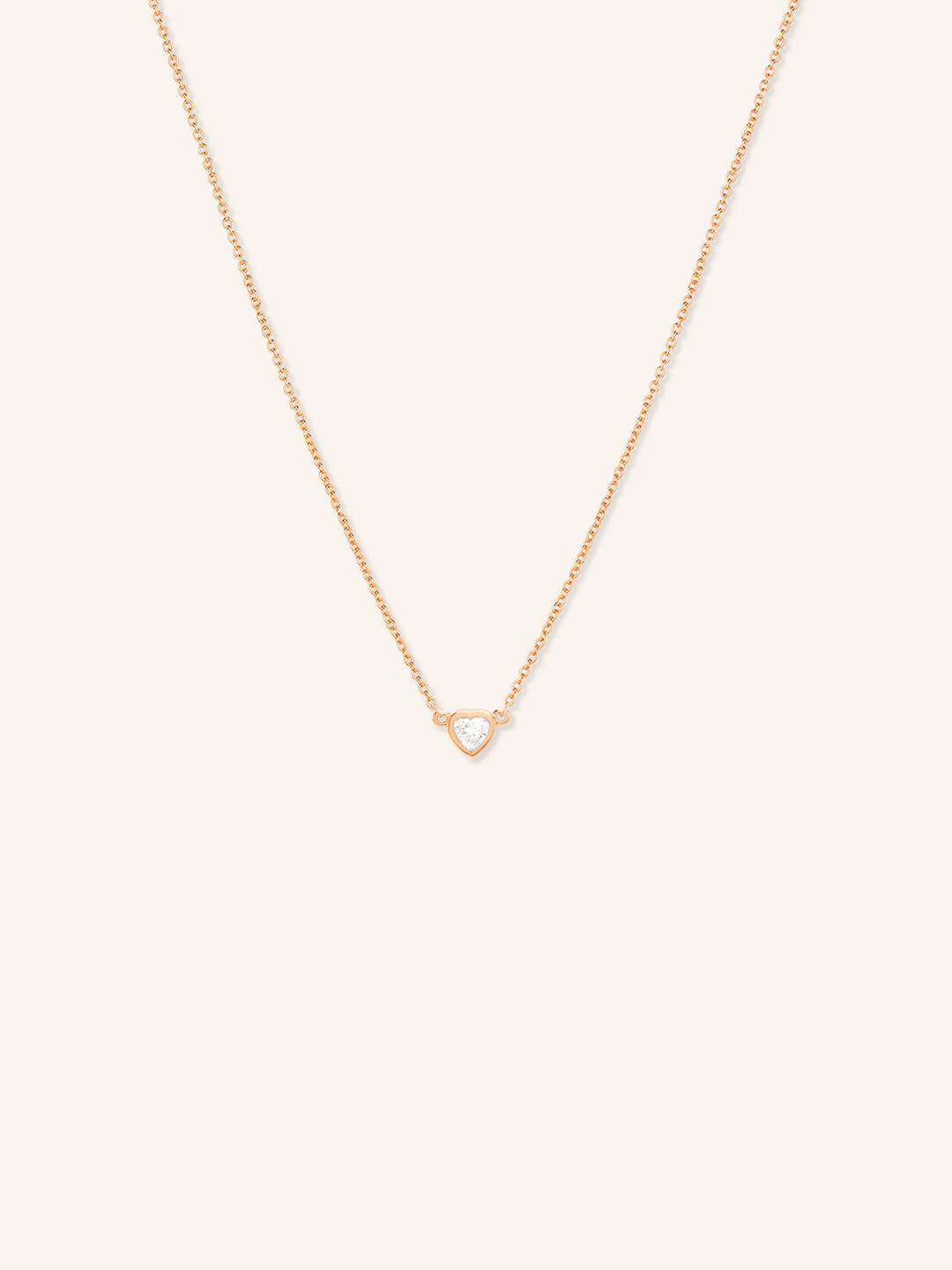 Petite Heart Bezel Set Necklace