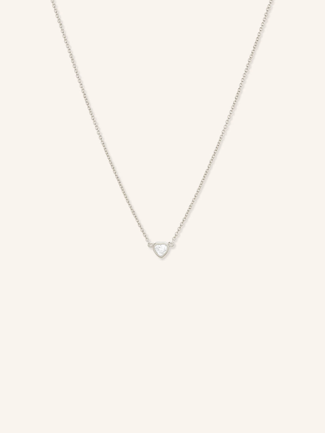 Petite Heart Bezel Set Necklace