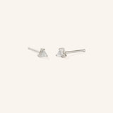 Classic Triangle 3-Prong Diamond Stud Earrings