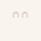 Mini Diamond Horseshoe Stud Earrings