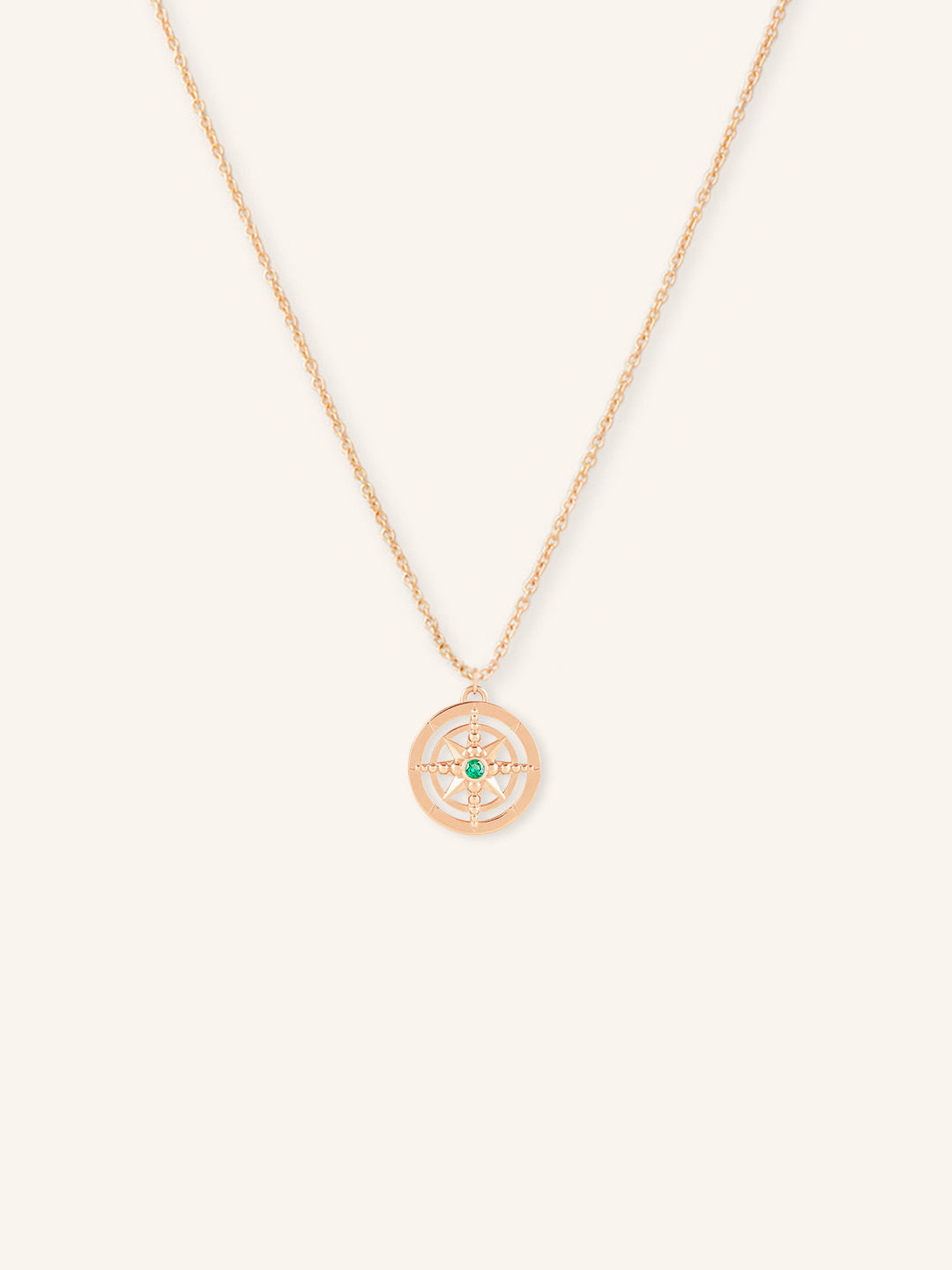 Auster Emerald Compass Necklace