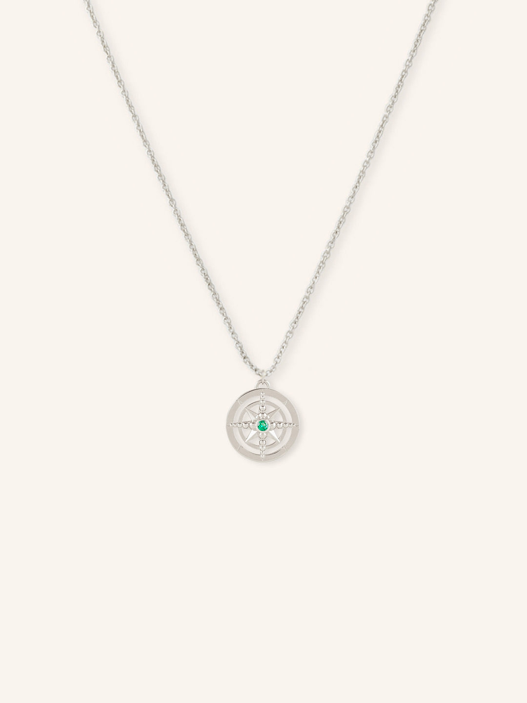 Auster Emerald Compass Necklace