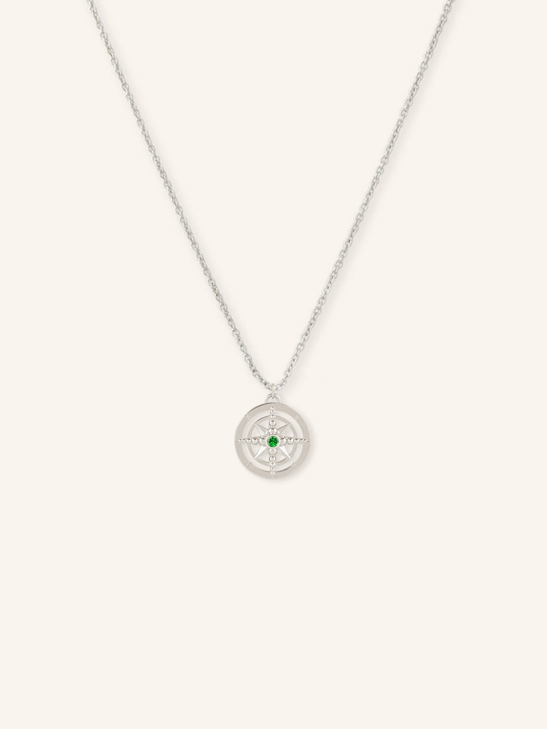 Auster Green Garnet Compass Necklace