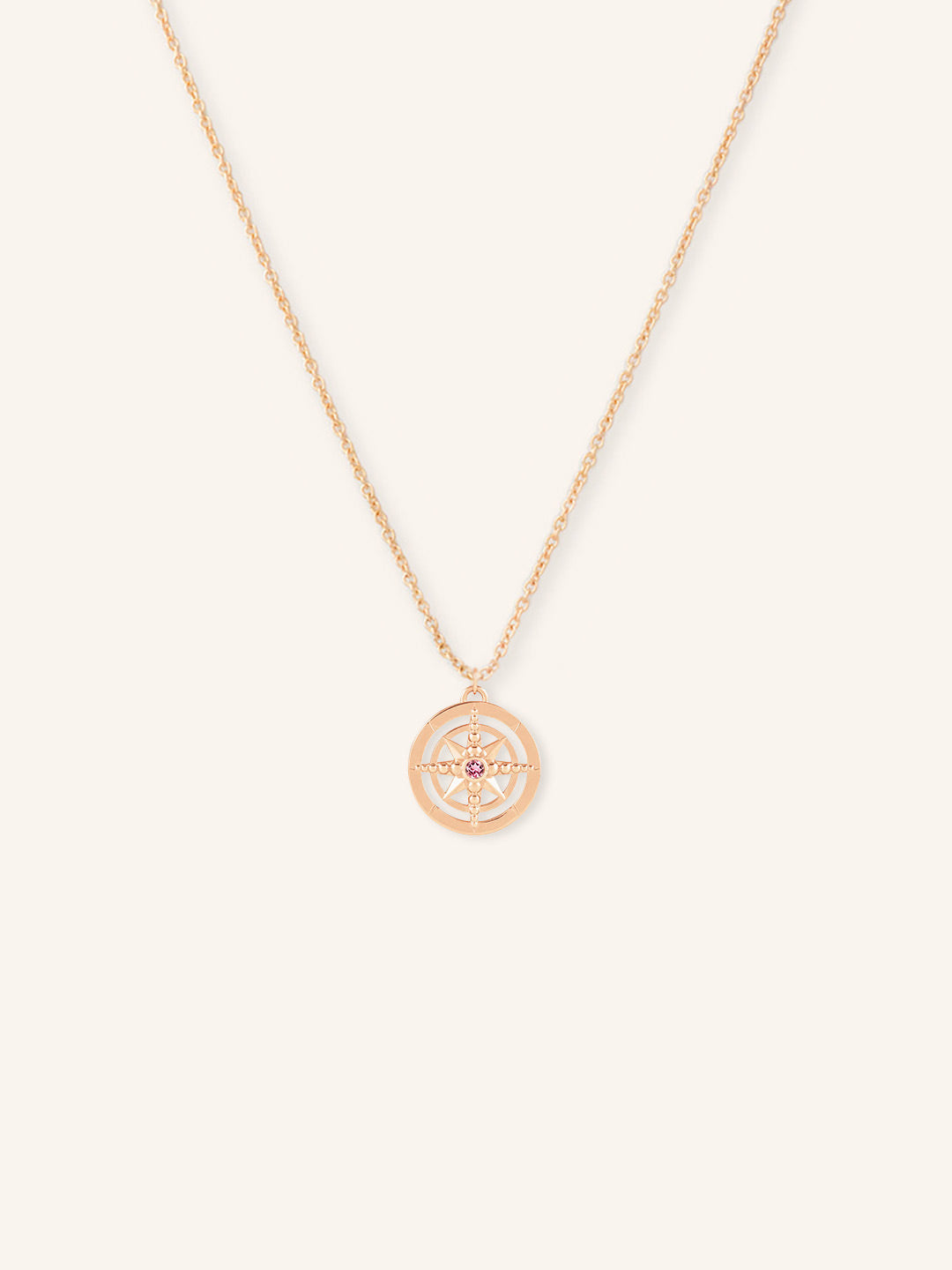 Auster Pink Tourmaline Compass Necklace