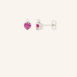 Lovelott Pink Tourmaline Heart Diamond Earrings