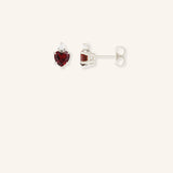 Lovelott Garnet Heart Diamond Earrings