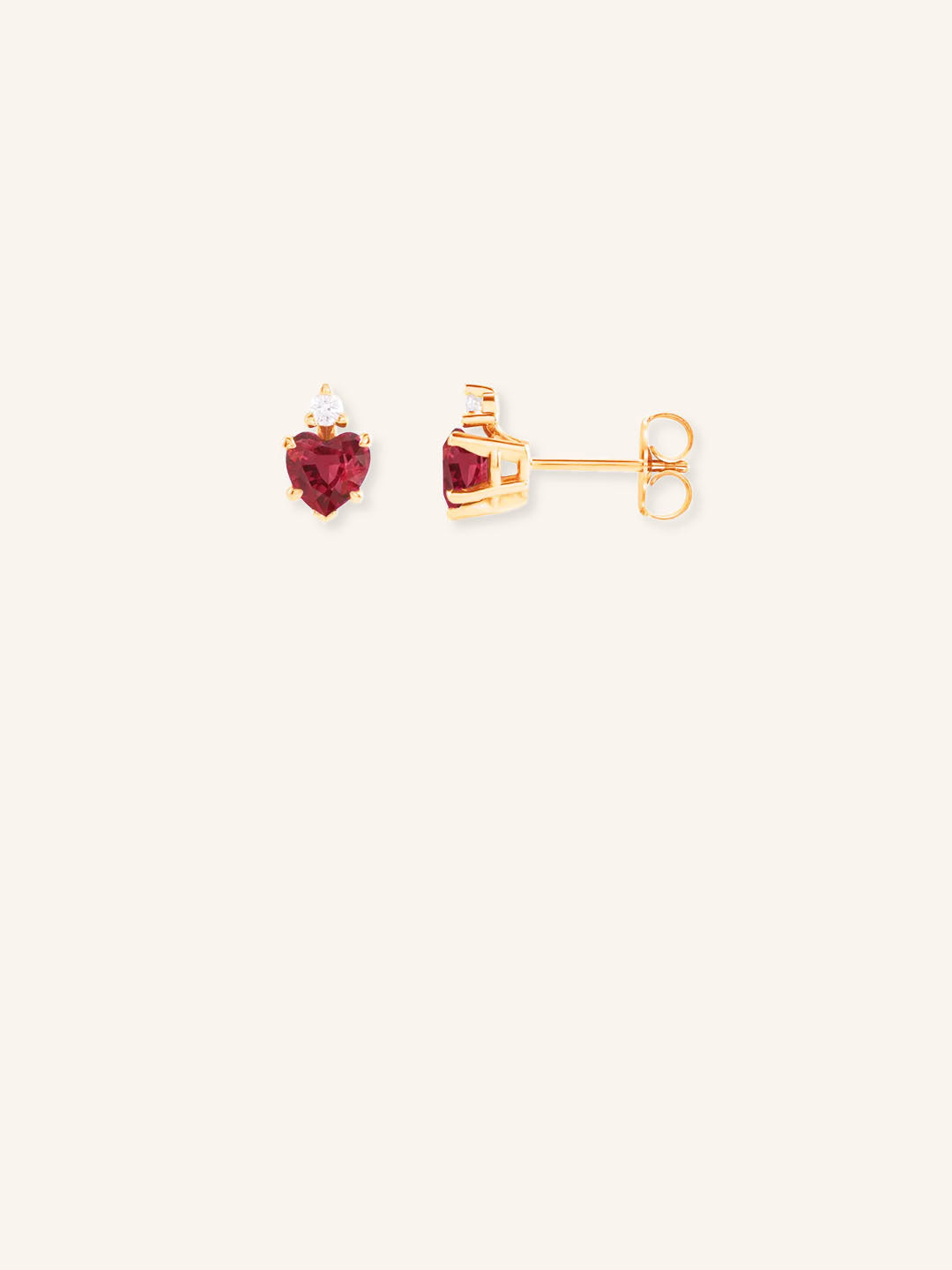 Lovelott Ruby Heart Diamond Earrings