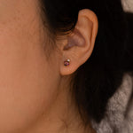 Lovelott heart diamond earrings lifestyle photo worn on ear