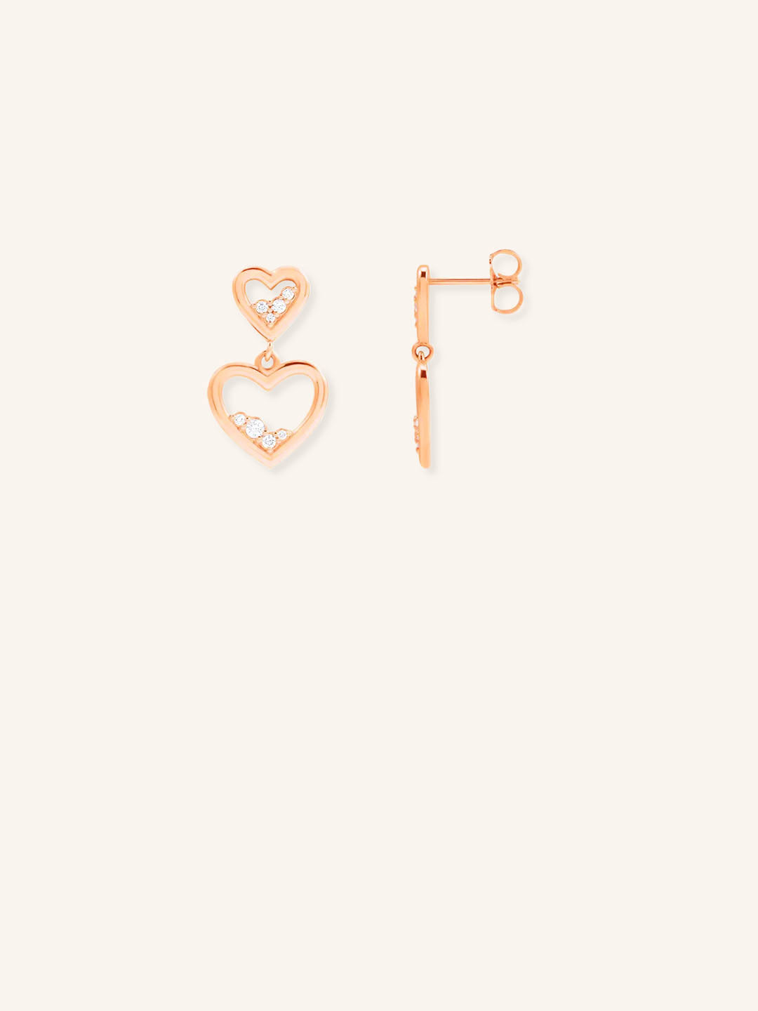 Accented Heart Diamond Earrings