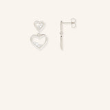 Accented Heart Diamond Earrings