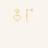 Accented Heart Diamond Earrings