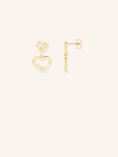 Accented Heart Diamond Earrings