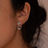 Accented Heart Diamond Earrings