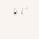 Mattica Amethyst Geometric Stud Earrings