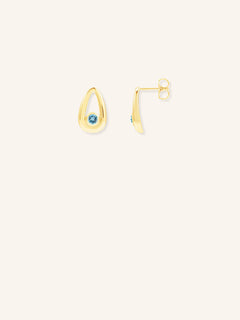 Mattica Aquamarine Geometric Stud Earrings