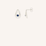 Mattica Blue Sapphire Geometric Stud Earrings