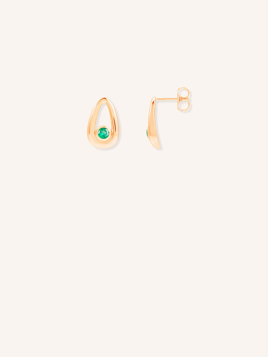 Mattica Emerald Geometric Stud Earrings