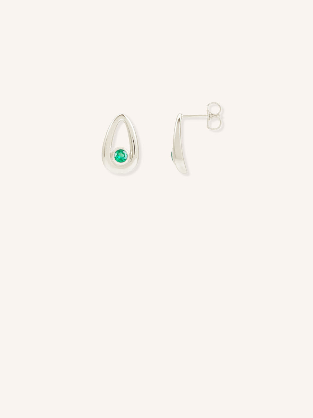 Mattica Emerald Geometric Stud Earrings