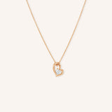 Freeform Dangling Diamond Heart Pendant Necklace