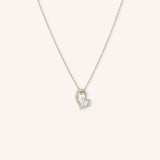 Freeform Dangling Diamond Heart Pendant Necklace