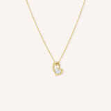 Freeform Dangling Diamond Heart Pendant Necklace
