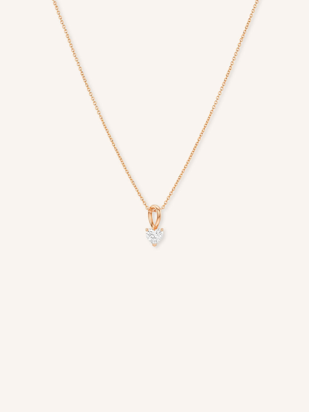 Solitaire Diamond Heart Pendant Necklace