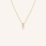 Solitaire Diamond Heart Pendant Necklace