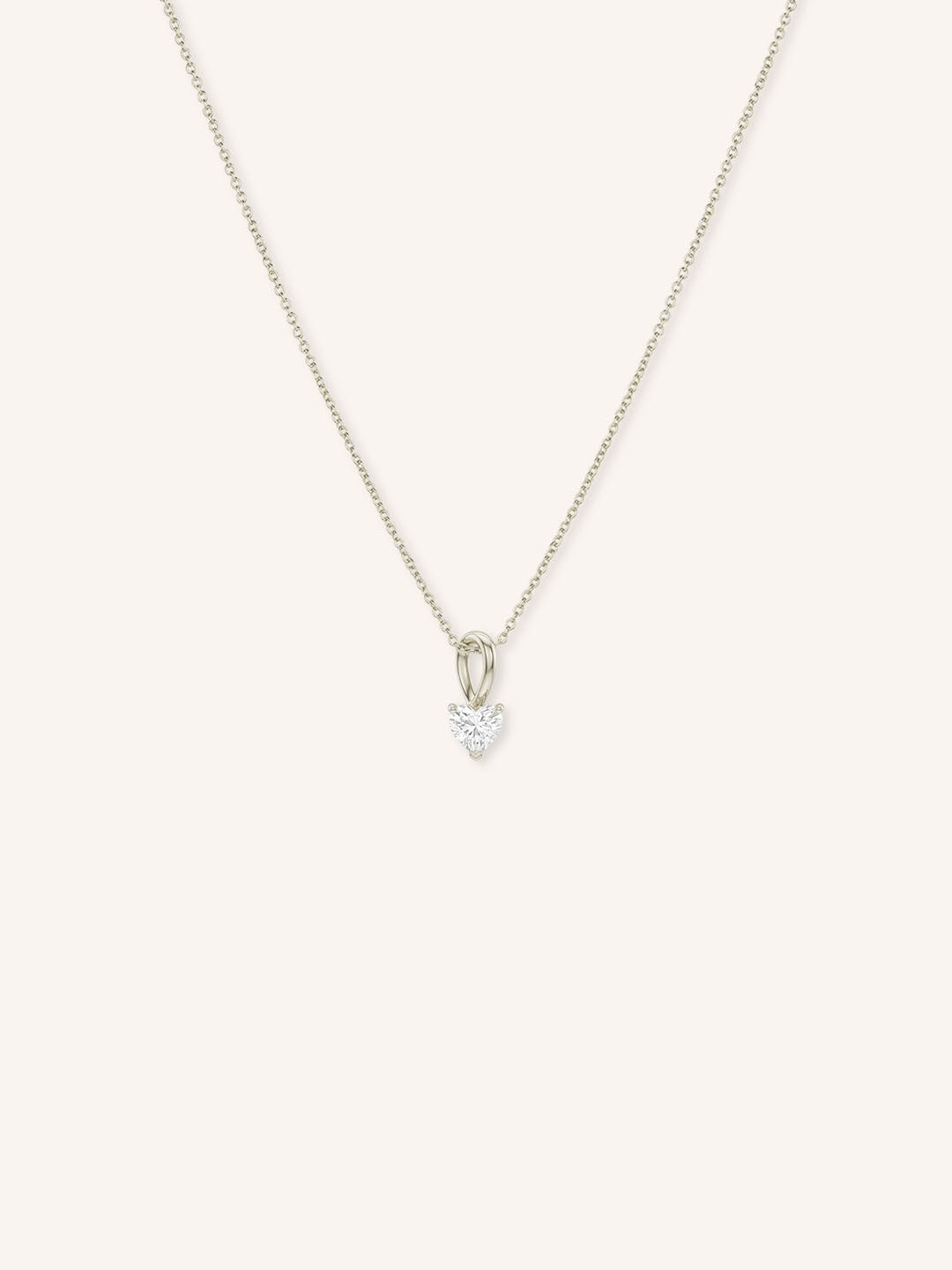 Solitaire Diamond Heart Pendant Necklace