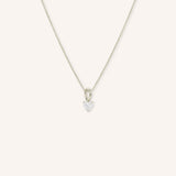 Solitaire Diamond Heart Pendant Necklace