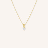 Solitaire Diamond Heart Pendant Necklace