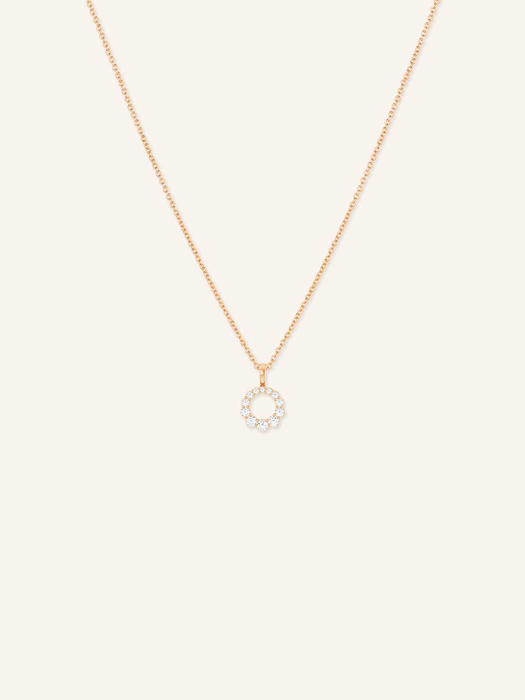 Diamond Graduated Circle Pendant Necklace