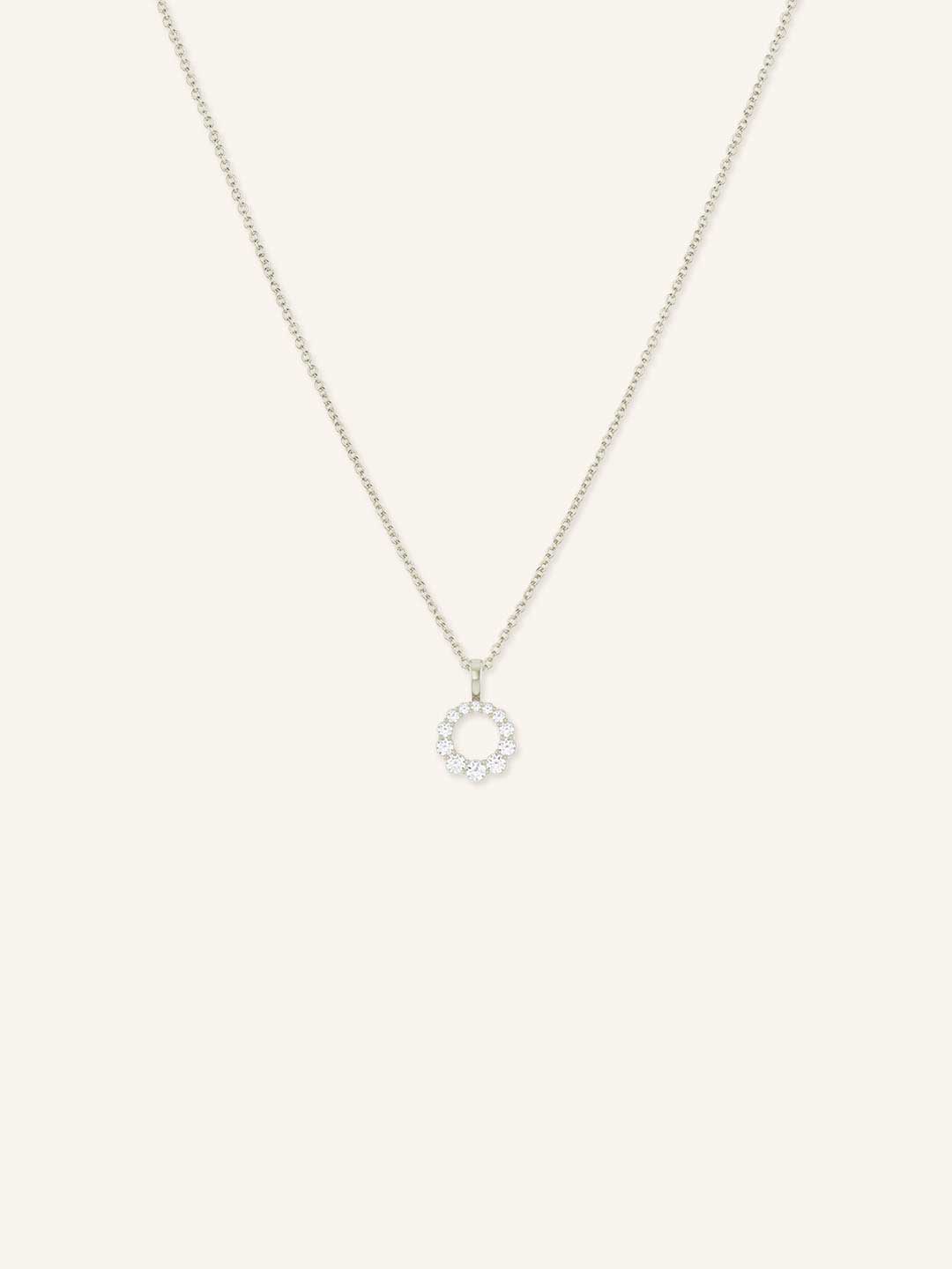 Diamond Graduated Circle Pendant Necklace