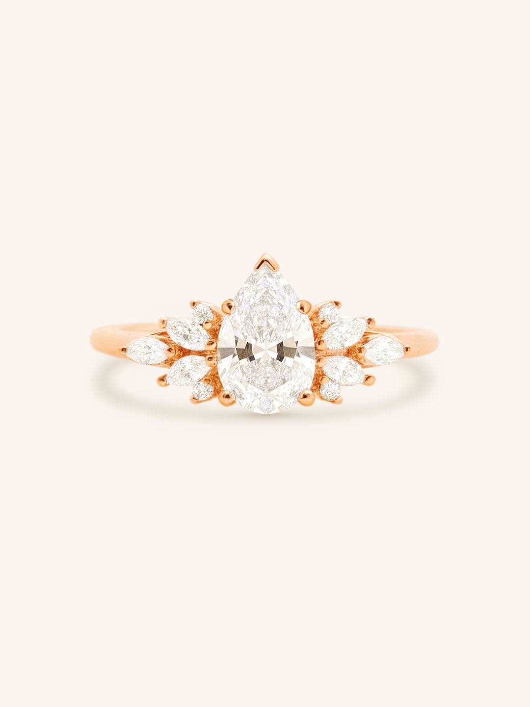 Janess Pear Shape Diamond Cluster Engagement Ring